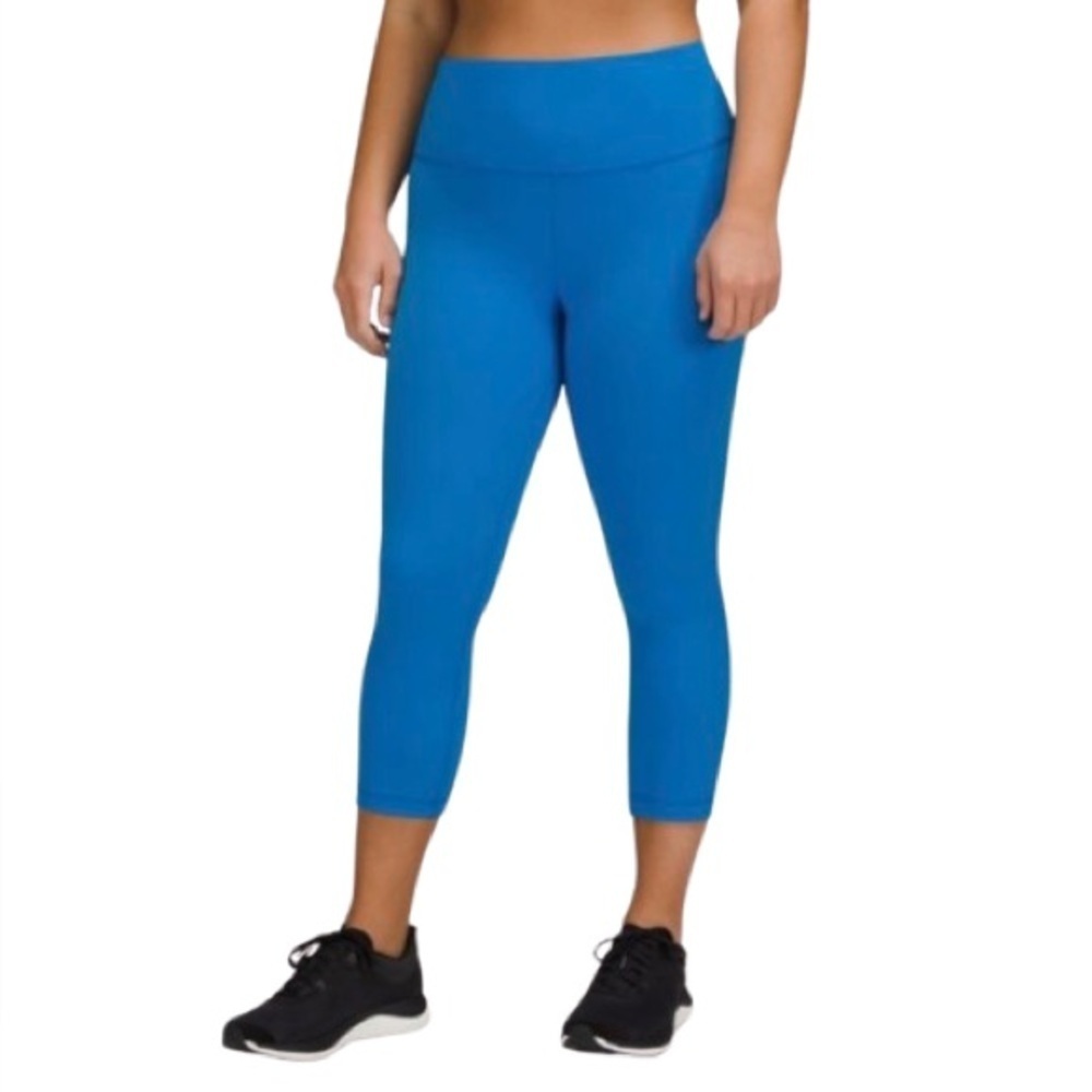 🔥 LULULMON Wunder Train teal cropped leggings 21" inseam women’s SIZE 4